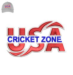 Cricket Zone USA 3d Puff Embroidery logo for Cap,logo Embroidery, Embroidery design, logo Nike Embroidery
