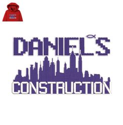 Daniels Construction Embroidery logo for Hoodie,logo Embroidery, Embroidery design, logo Nike Embroidery
