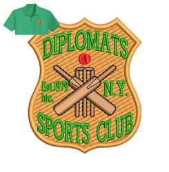Diplomats Sports patch Embroidery logo for Polo Shirt,logo Embroidery, Embroidery design, logo Nike Embroidery