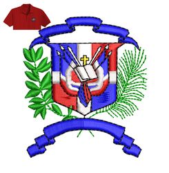 Dominican Republic Embroidery logo for Polo Shirt,logo Embroidery, Embroidery design, logo Nike Embroidery