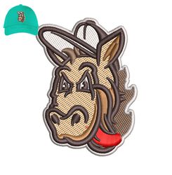 Donkey Head Embroidery logo for Cap ,logo Embroidery, Embroidery design, logo Nike Embroidery