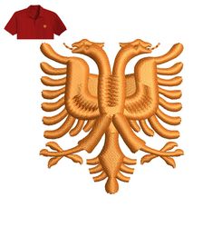 Double Headed Eagle Embroidery logo for Polo Shirt,logo Embroidery, Embroidery design, logo Nike Embroidery
