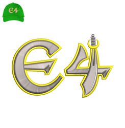 E4 Sword 3d Puff Embroidery logo for Cap,logo Embroidery, Embroidery design, logo Nike Embroidery