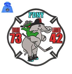 EDNY Engine Ladder Embroidery logo for Hoodie,logo Embroidery, Embroidery design, logo Nike Embroidery