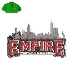 Empire Water Main Embroidery logo for Polo Shirt,logo Embroidery, Embroidery design, logo Nike Embroidery