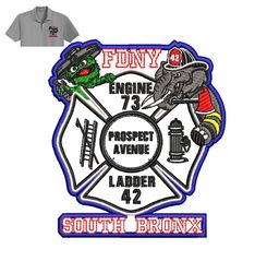 FDNY South Bronx Embroidery logo for polo Shirt,logo Embroidery, Embroidery design, logo Nike Embroidery