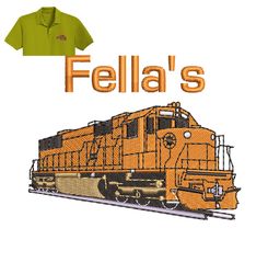 Fella Train Embroidery logo for Polo Shirt,logo Embroidery, Embroidery design, logo Nike Embroidery