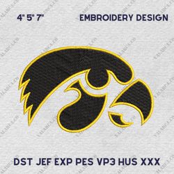 NCAA Iowa Hawkeyes, NCAA Team Embroidery Design, NCAA College Embroidery Design, Logo Team Embroidery Design, Instant Do