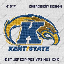NCAA Kent State Golden Flashes, NCAA Team Embroidery Design, NCAA College Embroidery Design, Logo Team Embroidery Design