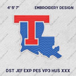 NCAA Louisiana Tech Bulldogs, NCAA Team Embroidery Design, NCAA College Embroidery Design, Logo Team Embroidery Design,