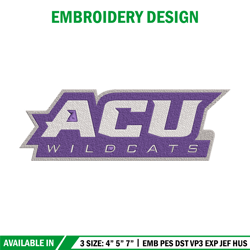 Abilene Christian logo embroidery design, Sport embroidery, logo sport embroidery, Embroidery design,NCAA embroidery