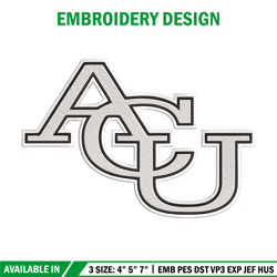Abilene Christian logo embroidery design,NCAA embroidery, Embroidery design, Logo sport embroidery, Sport embroidery