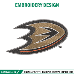 Anaheim Ducks logo Embroidery, NHL Embroidery, Sport embroidery, Logo Embroidery, NHL Embroidery design