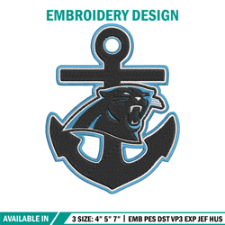 Anchor Carolina Panthers embroidery design, Carolina Panthers embroidery, NFL embroidery, logo sport embroidery
