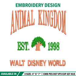 Animal Kingdom embroidery design, Animal Kingdom embroidery, logo design, embroidery file, logo shirt, Digital download