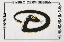 Arizona Diamondbacks Mascot Logo Emb Files, MLB Arizona Diamondbacks Team Embroidery, MLB Teams, 3 sizes, MLB Machine em