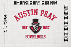 Austin Peay Governors Est Logo Embroidery Designs, NCAA Austin Peay Governors Team Embroidery, NCAA Team Logo, 3 sizes,