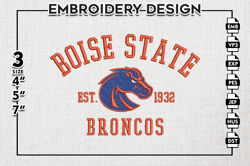 Boise State Broncos Est Logo Embroidery Designs, NCAA Boise State Broncos Team Embroidery, NCAA Team Logo, 3 sizes