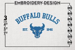 Buffalo Bulls Est Logo Embroidery Designs, NCAA Buffalo Bulls Team Embroidery, NCAA Team Logo, 3 sizes, Machine embroide