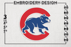 Chicago Cubs C Word Mascot Logo Emb Files, MLB Chicago Cubs Team Embroidery, NCAA Teams, 3 sizes, MLB Machine embroidery