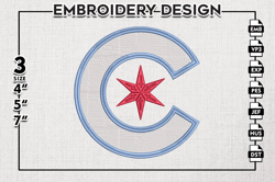 Chicago Cubs MLB Team Logo Emb Files, MLB Chicago Cubs Team Embroidery, NCAA Teams, 3 sizes, MLB Machine embroidery