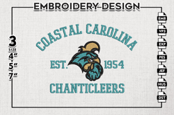 Coastal Carolina Chanticleers Est Logo Embroidery Designs, NCAA Coastal Carolina Chanticleers Team Embroidery, NCAA Team