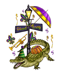 Funny Mardi Gras Crocodile Festival PNG
