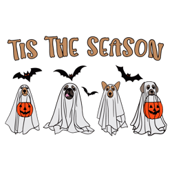 Tis The Season Halloween Ghost Dog SVG