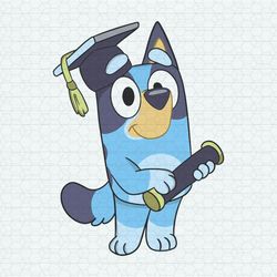 Retro Bluey Graduation Cartoon SVG