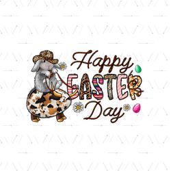 Happy Easter Day Cowhide Rabbit Riding Egg PNG