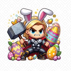 Bunny Ears Angry Chibi Thor Happy Easter PNG