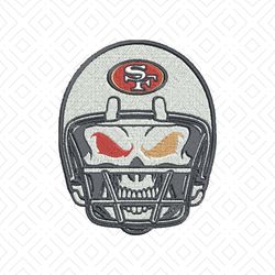 Skull Helmet San Francisco 49ers embroidery design Png