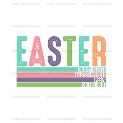Bunny Kisses Easter Wishes Easter Pastel Color PNG