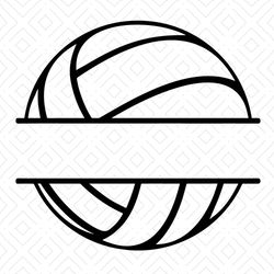 Volleyball SVG, Solid Voleyball Split Monogram, SVG Cut File, Svg File For Cricut, Sport Clipart