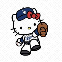 Hello Kitty LA Dodgers SVG, Los Angeles Dodgers SVG, Kitty Dodgers SVG