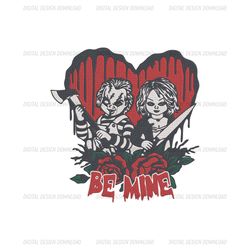 Be Mine Chucky Tiffany Embroidery Designs, Horror Valentine Embroidery Files, Embroidery Design Png