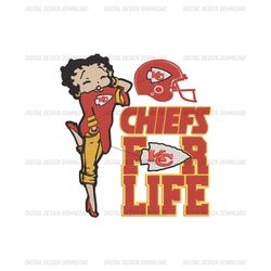 Kansas City Chiefs Betty Boop For Life embroidery design, Chiefs embroidery, NFL embroidery Png