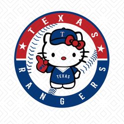 Hello Kitty Texas Rangers Baseball SVG