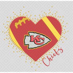 Heart Kansas City Chiefs embroidery design, Kansas City Chiefs embroidery