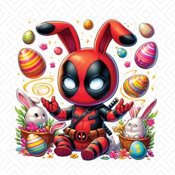 Bunny Chibi Deadpool Happy Easter PNG