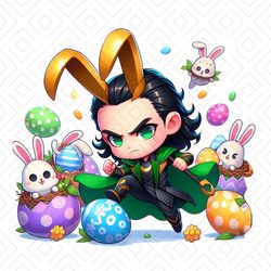 Chibi Loki Angry Marvel Easter Bunny Eggs PNG
