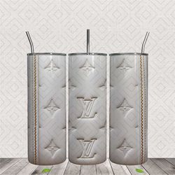 3D Louis Vuitton White 20oz Tumbler Wrap PNG