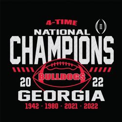 Georgia Bulldogs Four Time College Football National Champions Svg,NFL svg,NFL logo,Super Bowl,Super Bowl svg