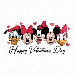Mickey Friends Face Happy Valentine Day SVG