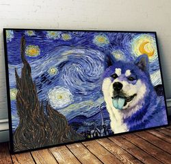 akita poster & matte canvas, dog wall art prints, painting on canvas
