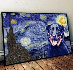 beauceron poster & matte canvas, dog wall art prints, painting on canvas