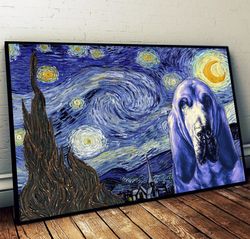 bloodhound poster & matte canvas, dog wall art prints, painting on canvas