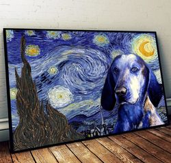 Bluetick Coonhound Poster & Matte Canvas, Dog Wall Art Prints, Painting On Canvas