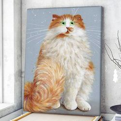 Cat Portrait Canvas, Cat Wall Art Canvas, Canvas Prints, Cats Canvas Print