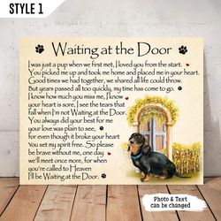 Dachshund Waiting At The Door Dog Personalized Canvas, Wall Art Canvas, Gift For Dog Lovers